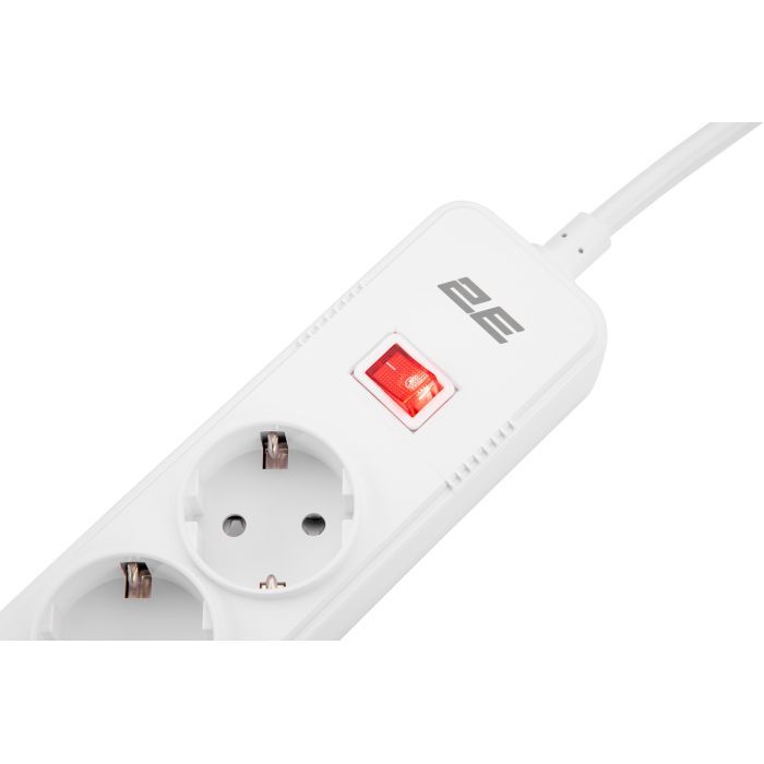 Сетевой фильтр питания 2E 5XSchuko, 3G*1.5мм, 3*USB-A, 2м, white (2E-SP515M2USBWH) изображение 4