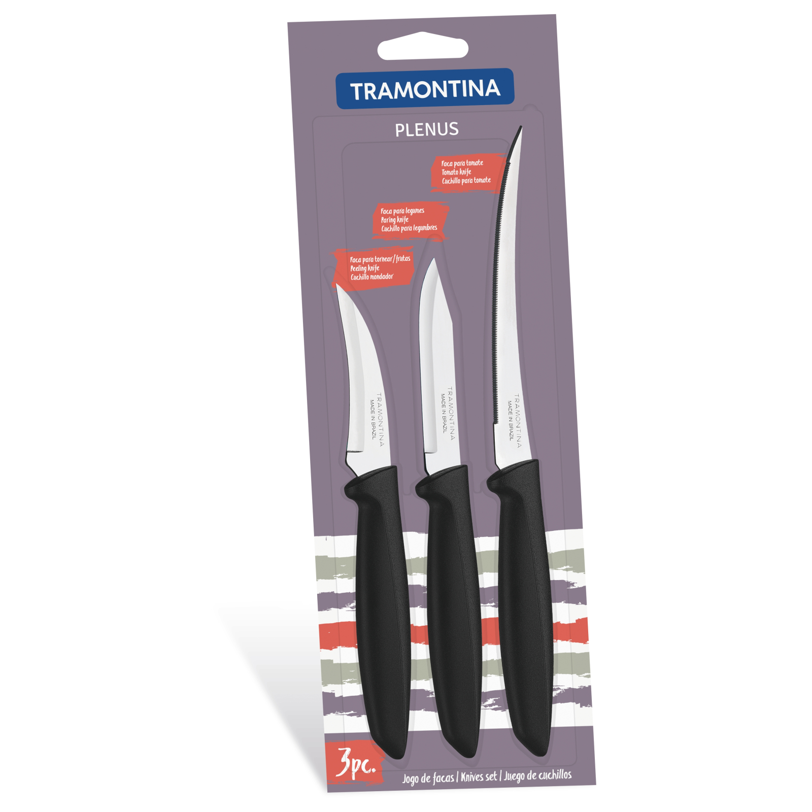 Набор ножей Tramontina Plenus Black 3 предмети (23498/012) изображение 6