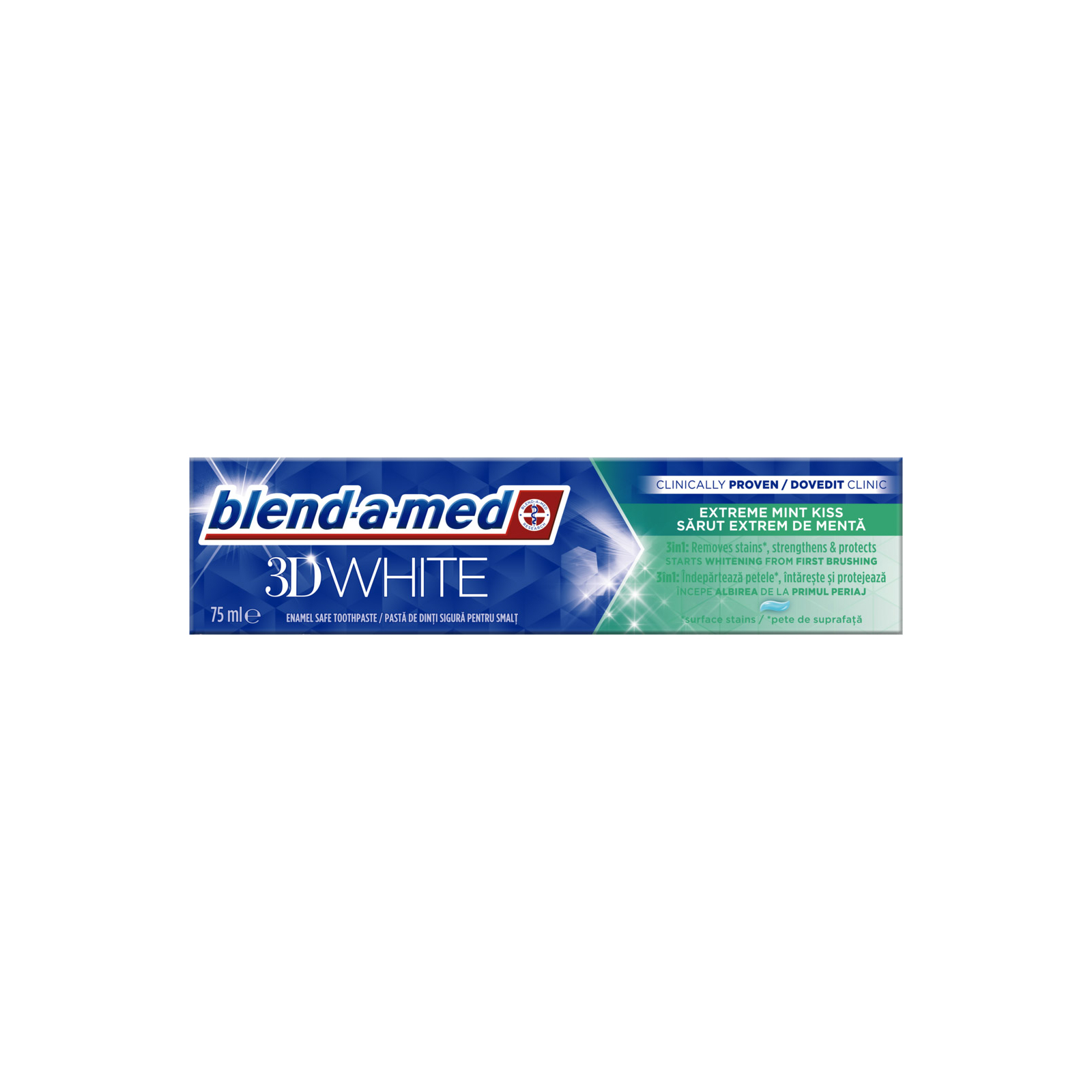 Зубная паста Blend-a-med 3D White Экстремальный мятный поцелуй 75 мл (8006540792162) изображение 2
