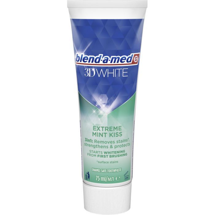 Зубная паста Blend-a-med 3D White Экстремальный мятный поцелуй 75 мл (8006540792162) изображение 3