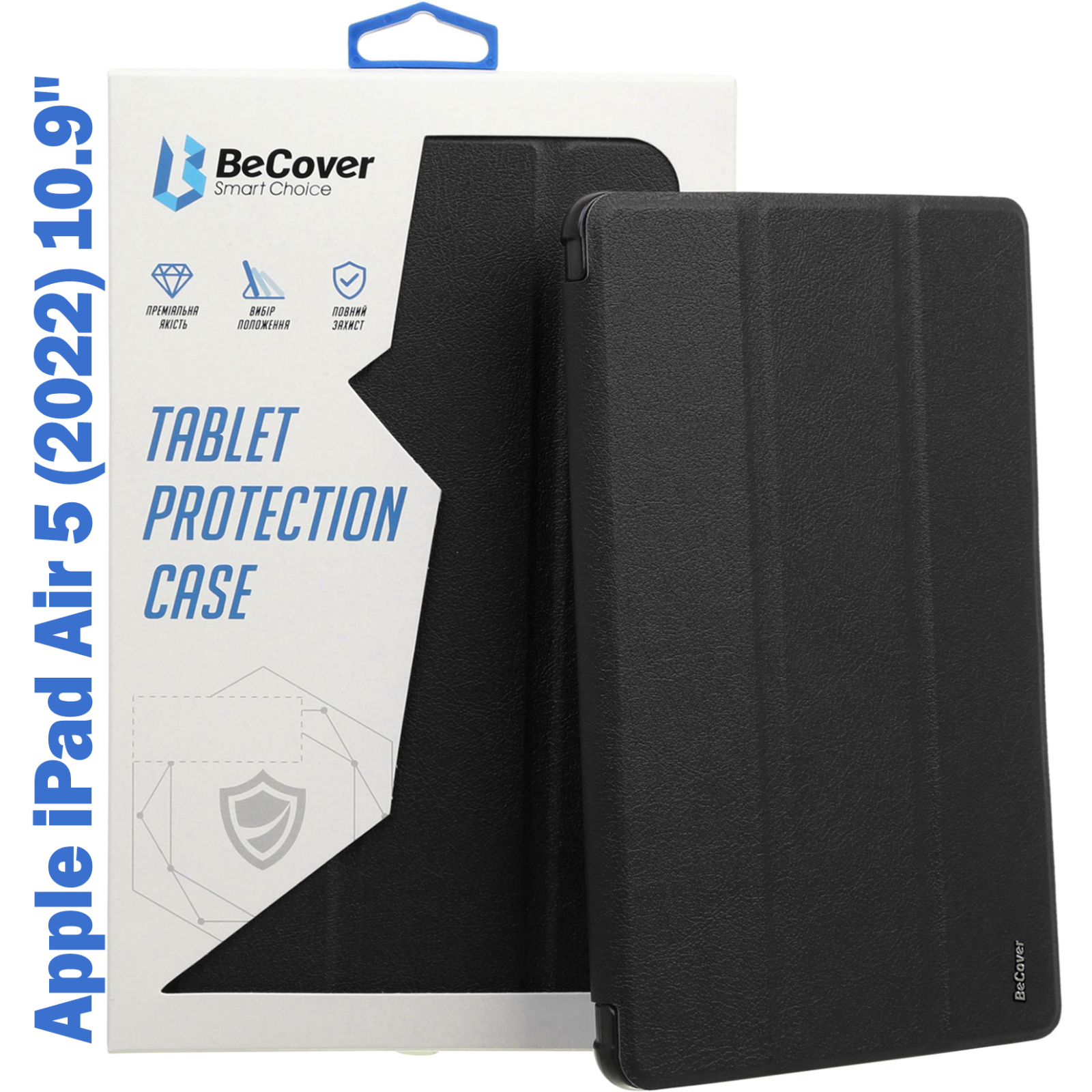 Чехол для планшета BeCover Direct Charge Pen mount Apple Pencil Apple iPad Air 5 (2022) 10.9" Black (708775)