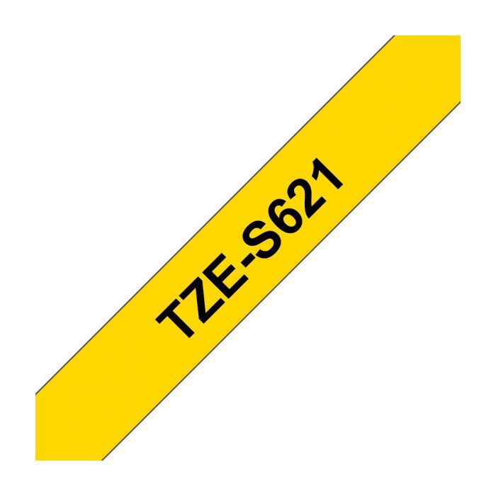 Стрічка для принтера етикеток UKRMARK B-S-T621P-BK/YE, сумісна з TZES621, 9мм х 8м. black on yellow (900606) зображення 2