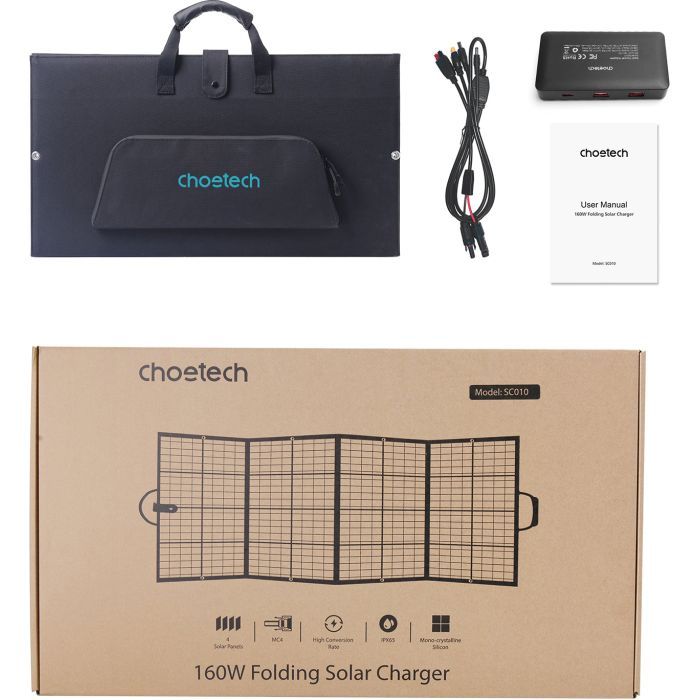 Портативная солнечная панель Choetech 160W (SC010-BK) изображение 4