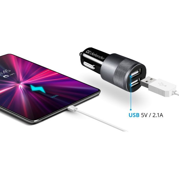 Зарядное устройство Defender 2xUSB 12W (2xUSB-A) 2.1A UCA-21 (83821) изображение 3
