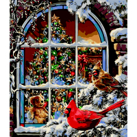Фото - Картина ZiBi  по номерам  Вікно у Різдво 40*50 см ART Line  ZB.641 (ZB.64117)