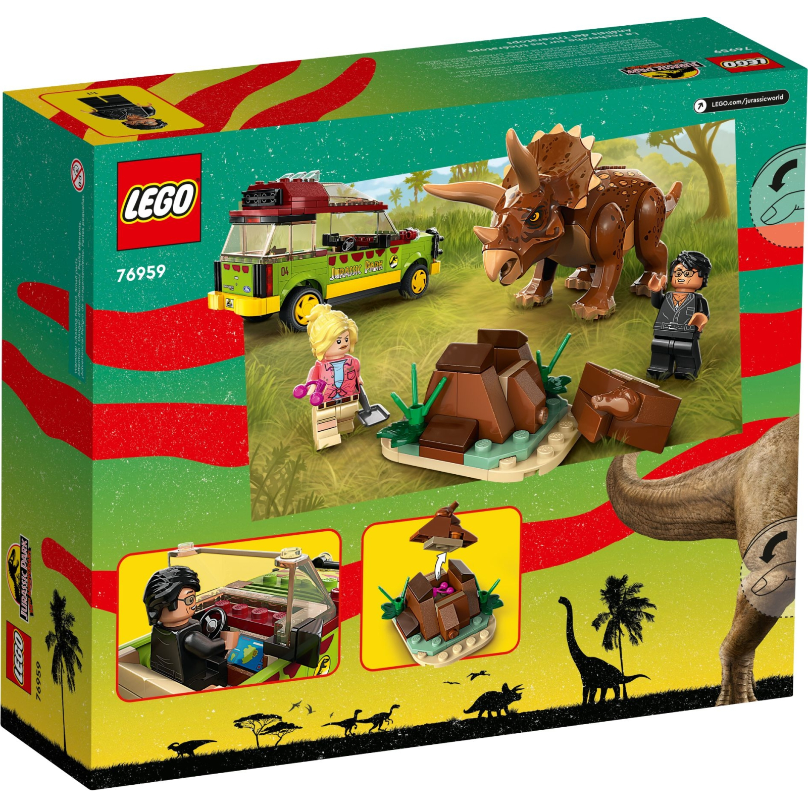 Конструктор LEGO Jurassic World Дослідження трицератопсів 281 деталі (76959) зображення 6