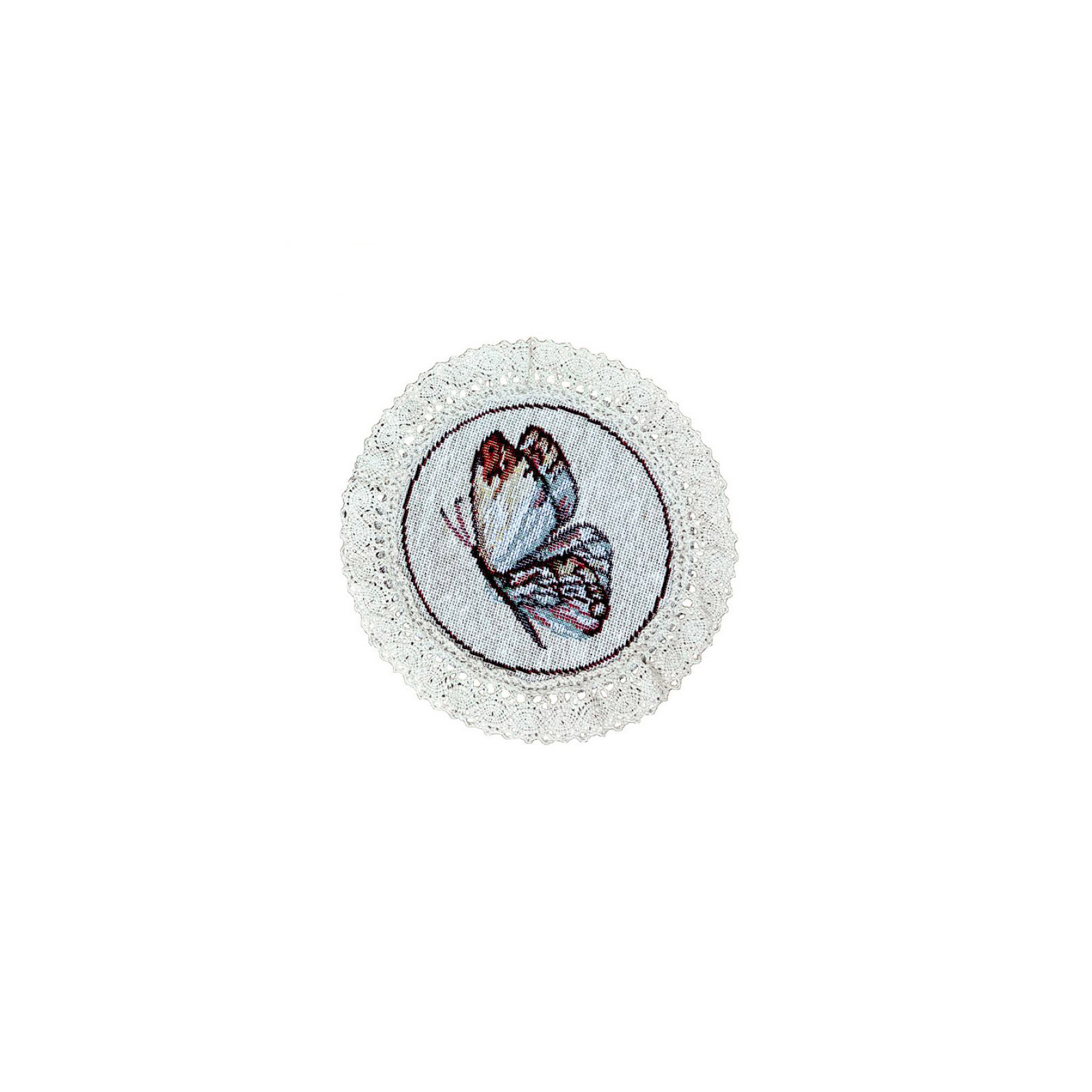 Серветка на стіл Прованс набір під чашку Метелик блакитний D-14 см 2 шт (4823093439221) зображення 2