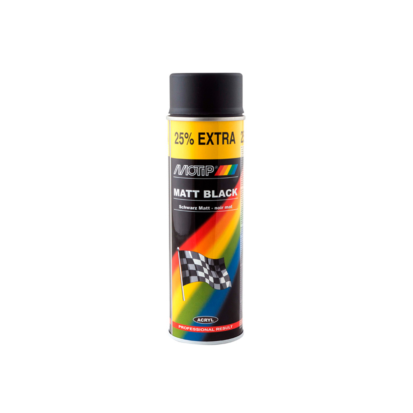 Аэрозольная краска для автомобиля Motip Акриловая черная мат 500мл (04006IG)