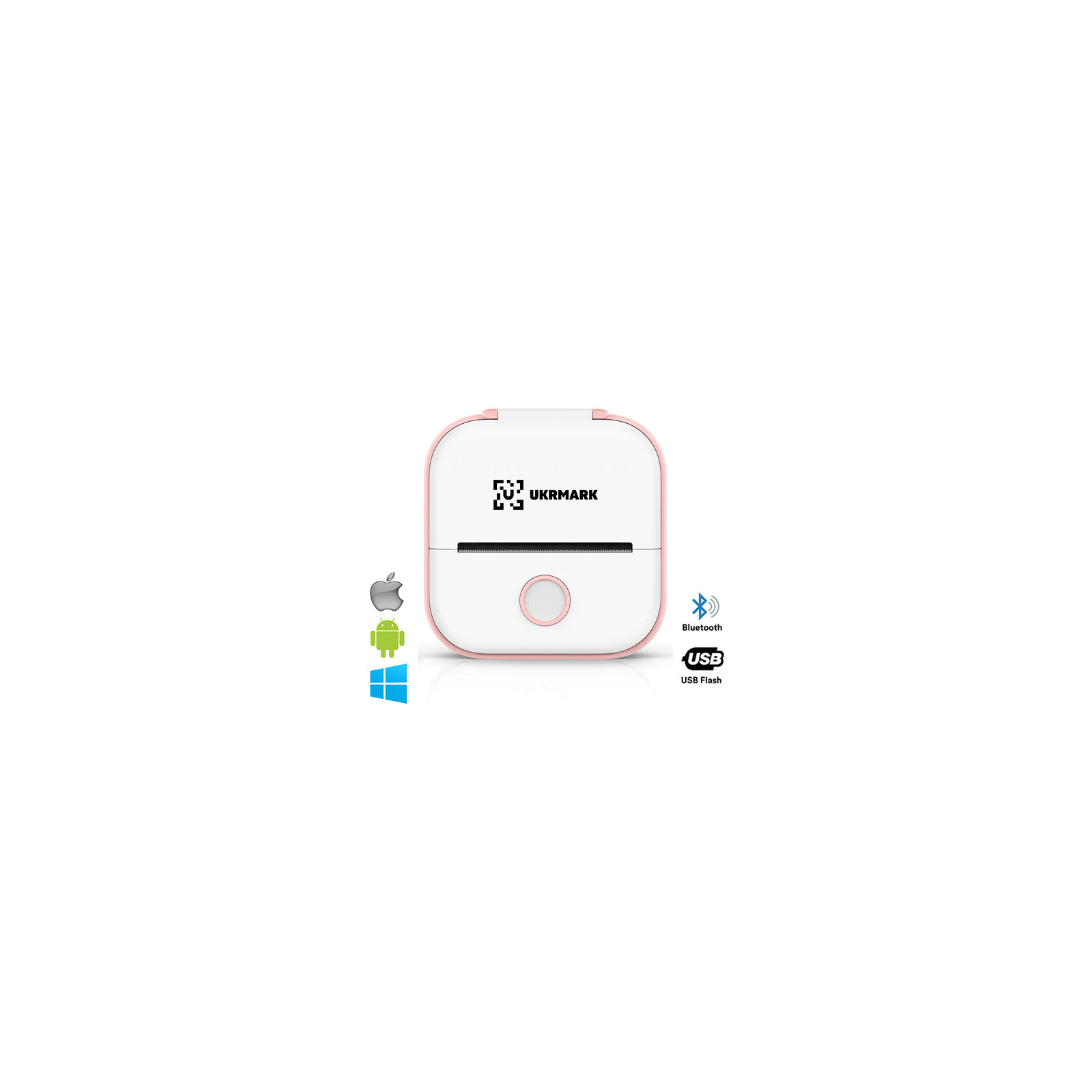 Принтер чеків UKRMARK P02PK Bluetooth, біло-рожевий (900888)