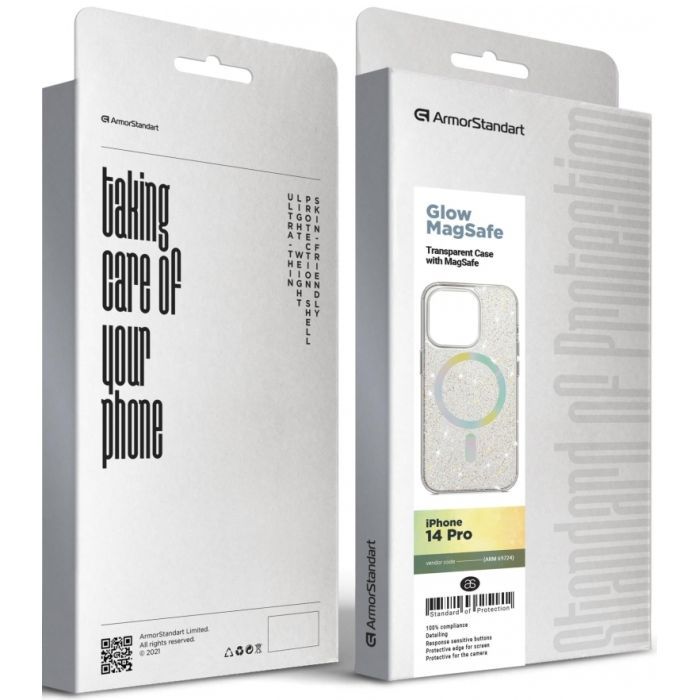 Чехол для мобильного телефона Armorstandart Glow Magsafe Apple iPhone 14 Pro Transparent (ARM69724) изображение 6