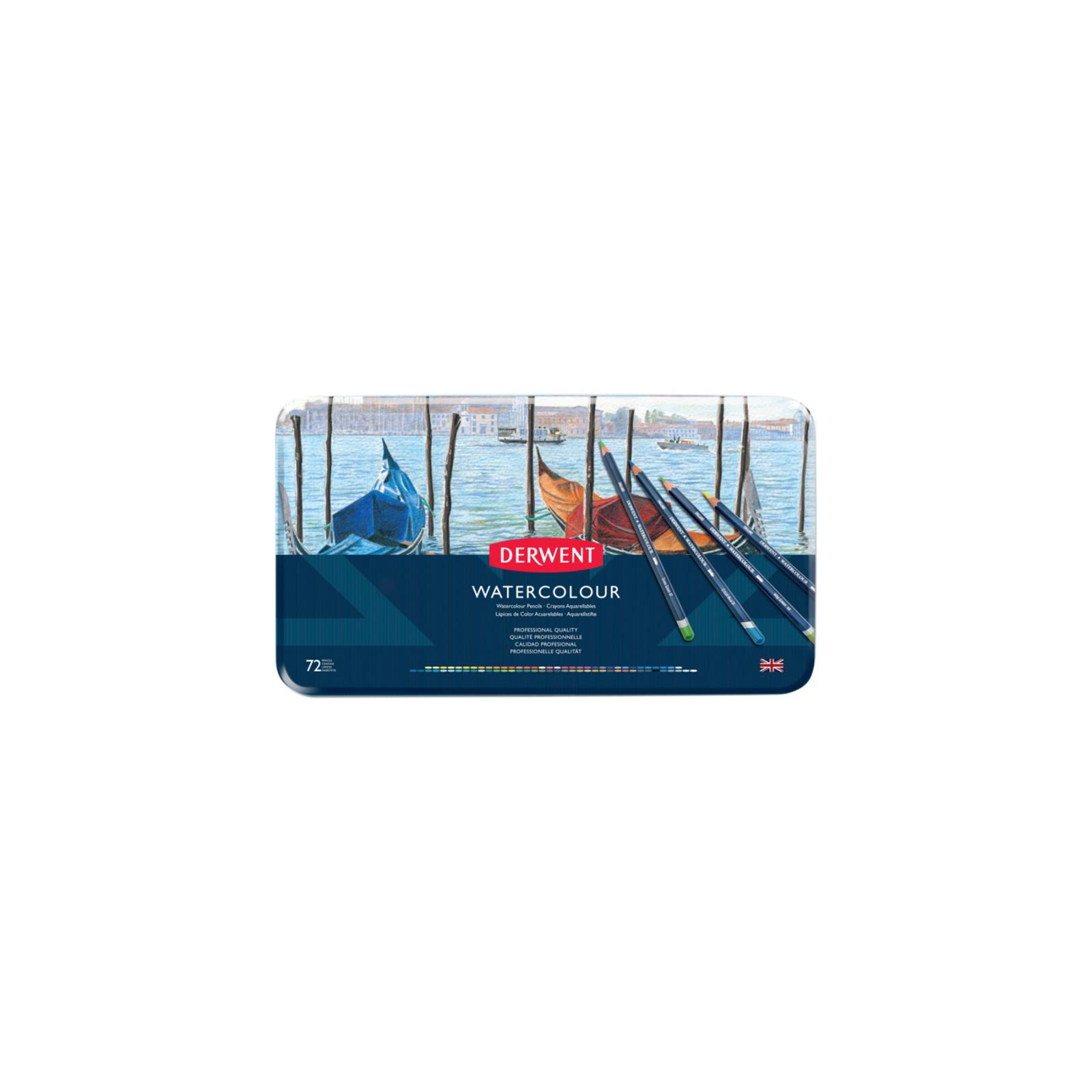 Карандаши цветные Derwent Watercolour акварельные, 72 цв. в металл. коробке (5010255784544)