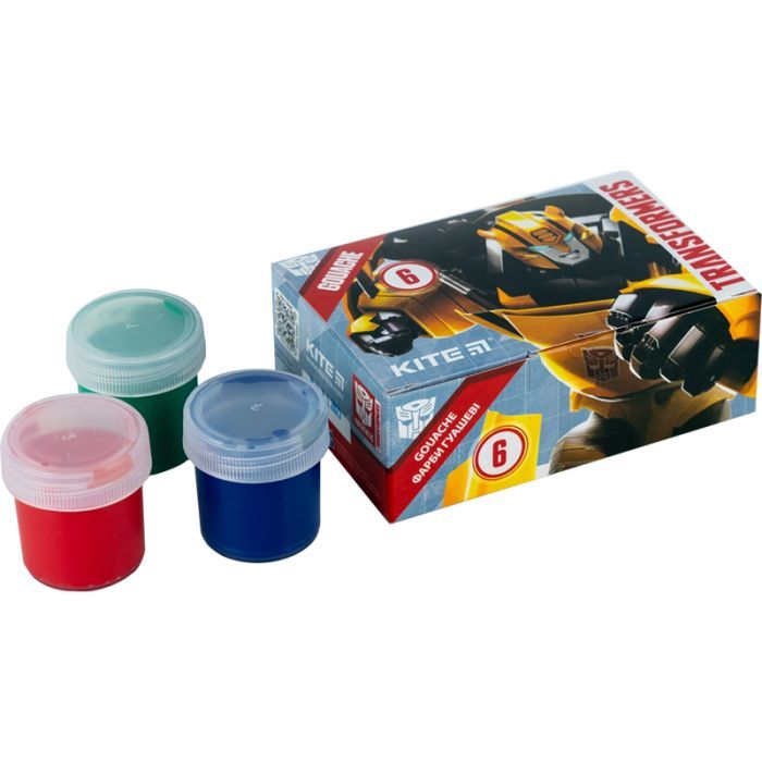 Гуашевые краски Kite Transformers 6 цветов, 20 мл (TF23-062) изображение 3