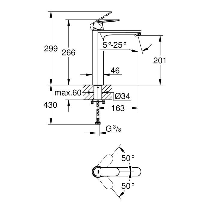 Смеситель Grohe XL-Size Eurosmart Cosmopolitan (23921000) изображение 4