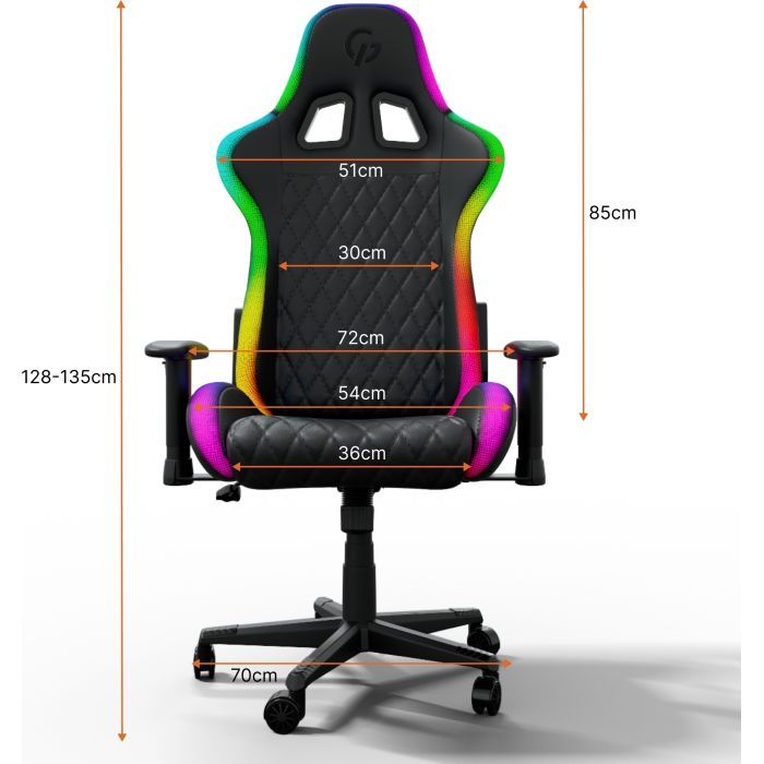 Кресло игровое GamePro Hero RGB Black (GC-700-Black) изображение 4