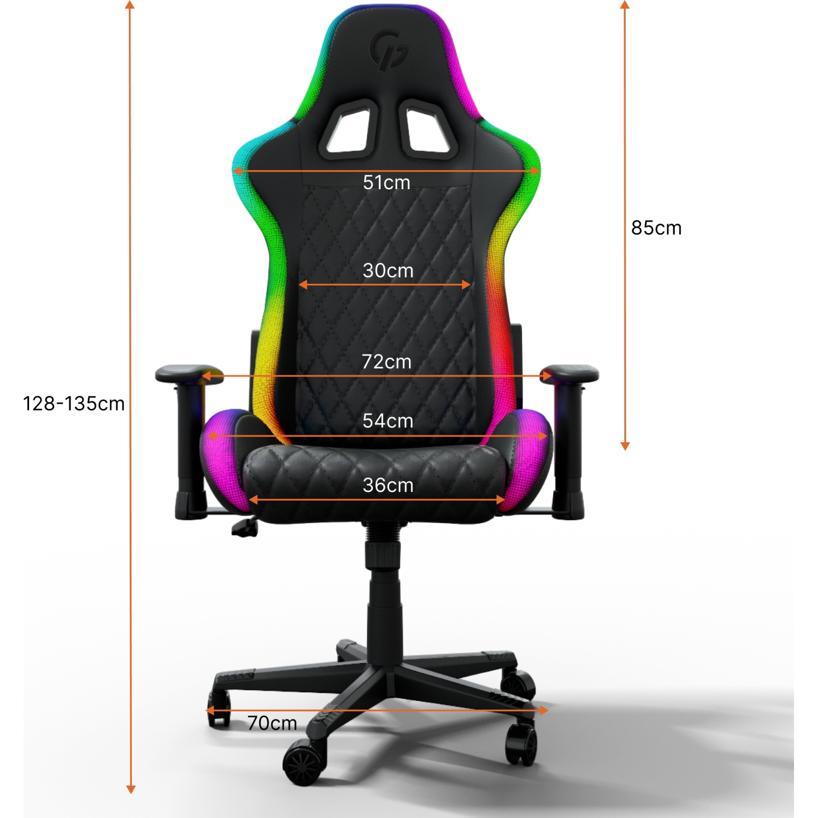 Кресло игровое GamePro Hero RGB Black (GC-700-Black) изображение 4