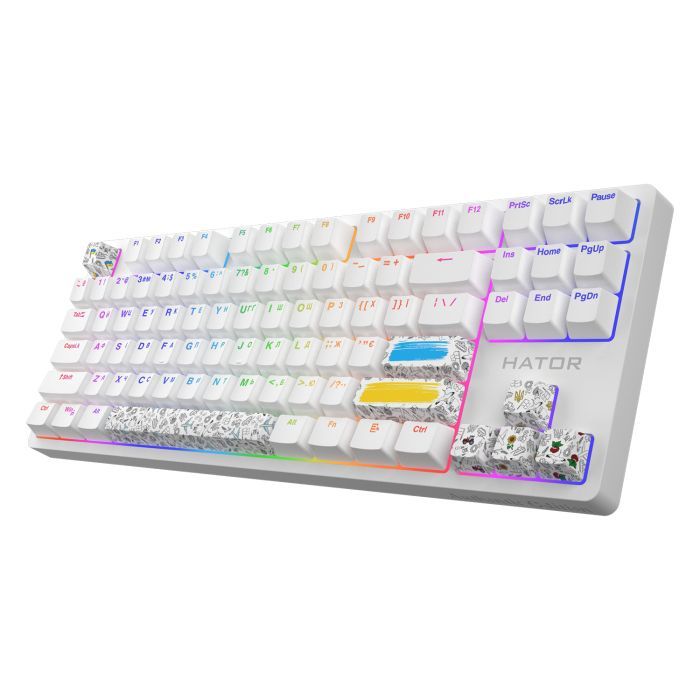 Клавиатура Hator Rockfall 2 Mecha TKL Authentic Edition Aurum Milky Way Silent USB White (HTK-531) изображение 3