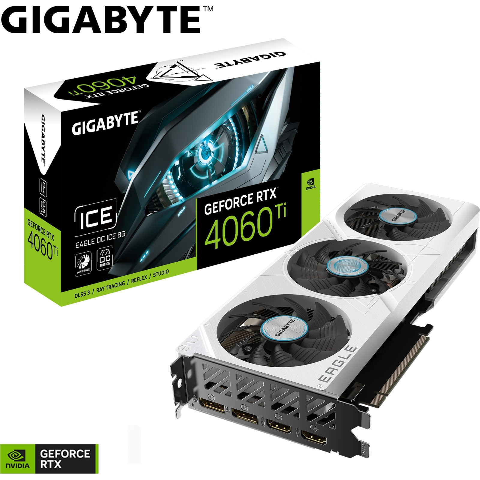 Видеокарта GIGABYTE GeForce RTX4060Ti 8Gb EAGLE OC ICE (GV-N406TEAGLEOC ICE-8GD) изображение 10