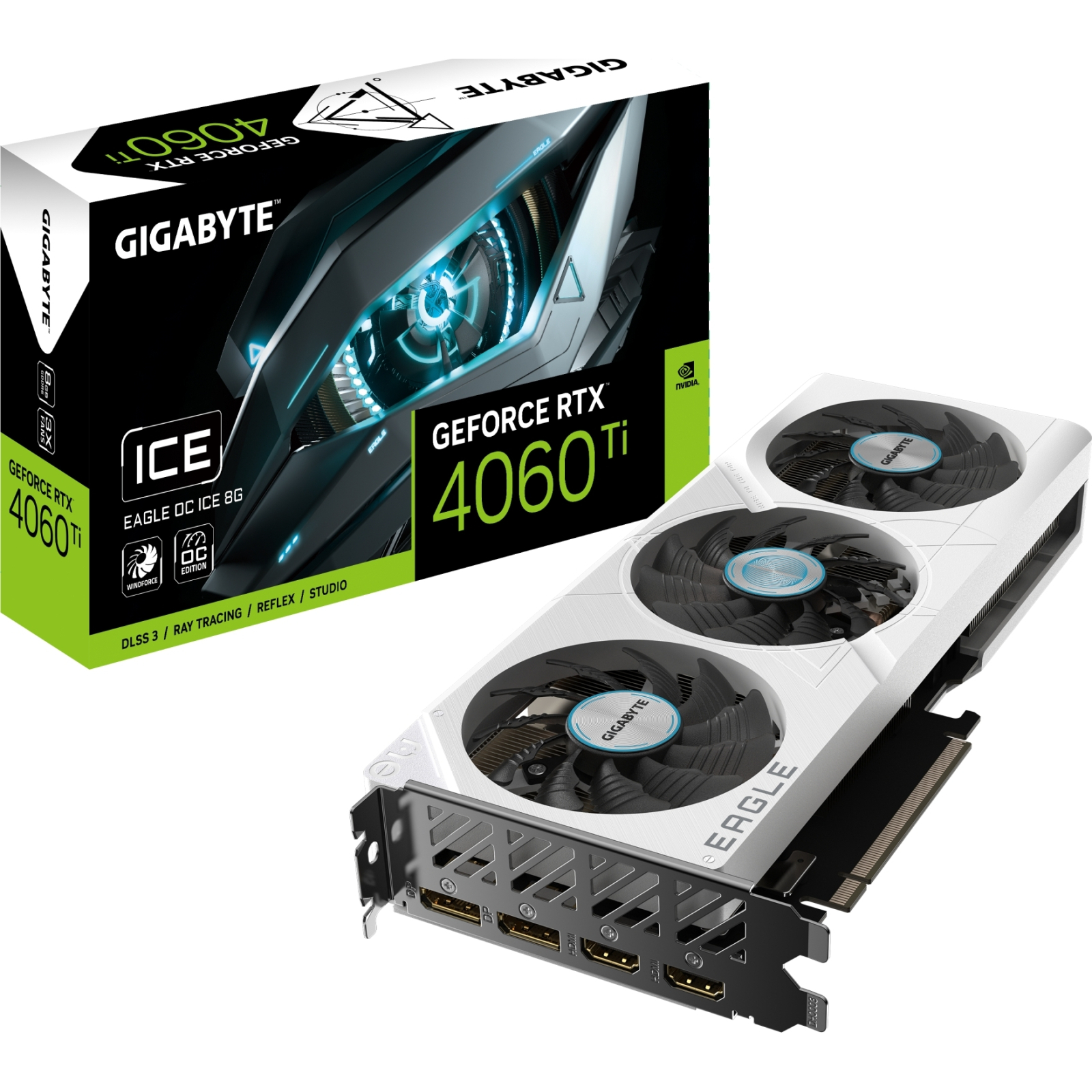 Відеокарта GIGABYTE GeForce RTX4060Ti 8Gb EAGLE OC ICE (GV-N406TEAGLEOC ICE-8GD) зображення 9