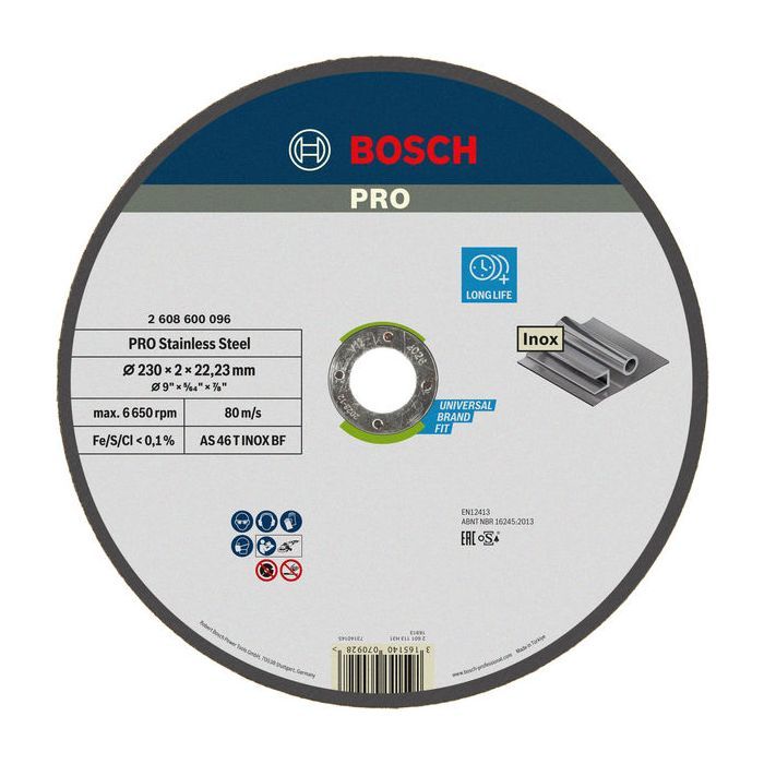 Круг відрізний Bosch Expert for Inox, 230х22.23мм (2.608.600.096)