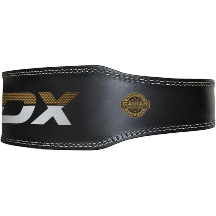 Атлетичний пояс RDX 6 шкіряний Black Gold L (WBS-6RB-L) зображення 2