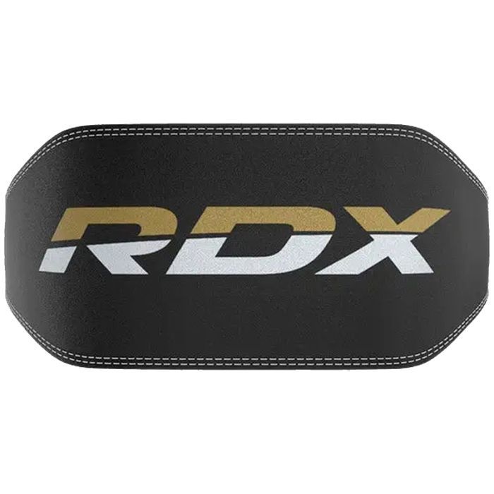 Атлетичний пояс RDX 6 шкіряний Black Gold L (WBS-6RB-L) зображення 4