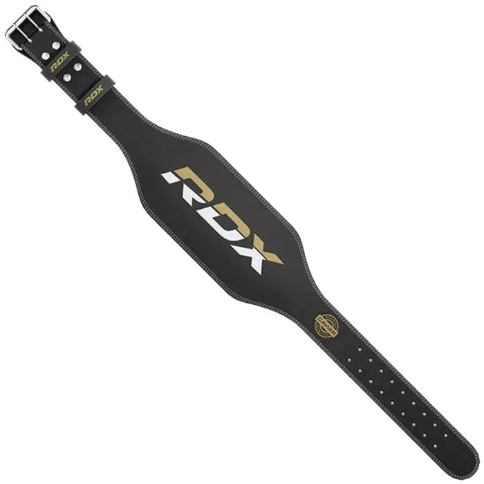 Атлетичний пояс RDX 6 шкіряний Black Gold L (WBS-6RB-L) зображення 6