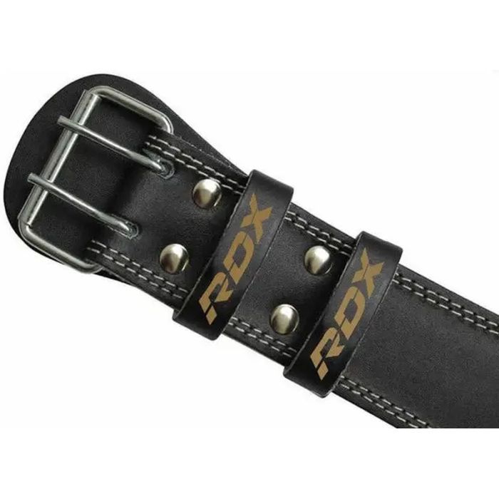 Атлетичний пояс RDX 6 шкіряний Black Gold L (WBS-6RB-L) зображення 7