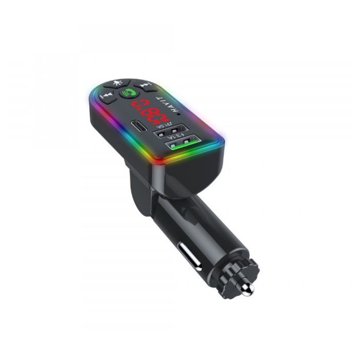 FM модулятор Havit HV-FM813BT 2USB+USB-C RGB Black (HV-FM813BT Black) зображення 3