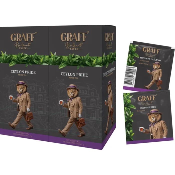 Чай Graff Ceylon pride Черный Байховый 20 пакетиков х 2 г (4820279610450)
