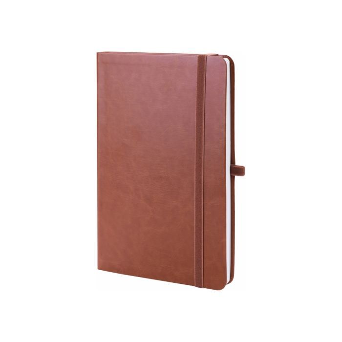 Книга записная Optima А5 NEBRASKA, мягкая обложка, резинка, белый блок линия, коричневый (O20124-07)