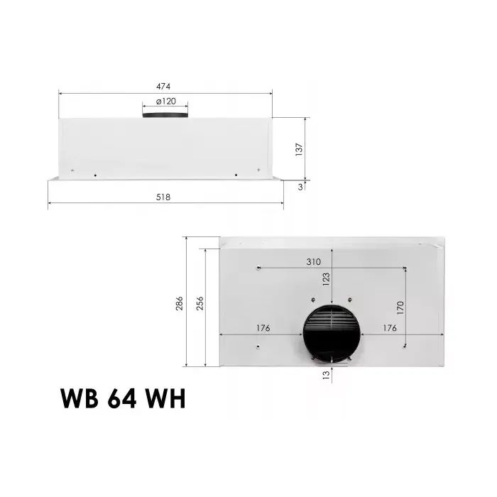 Витяжка кухонна Weilor WB 64 WH зображення 12