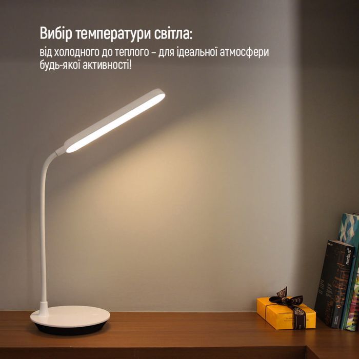 Настільна лампа ColorWay Portable & Flexible 360, 4W, з вбудованим акумулятором 1800 mAh (CW-DL12FB-W) зображення 10