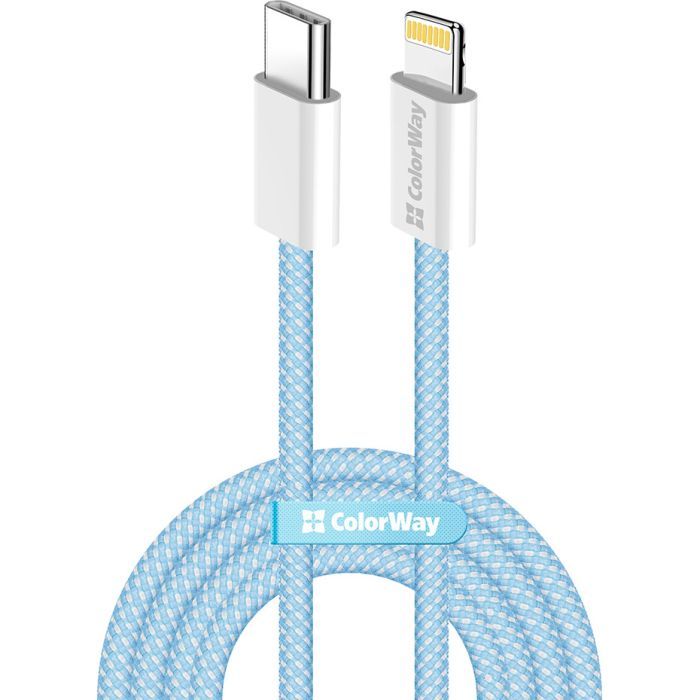 Дата кабель USB-C to Lightning 1.0m 27W pink ColorWay (CW-CBPDCL061-P)