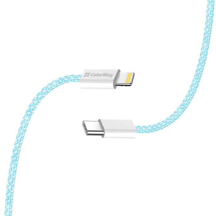 Дата кабель USB-C to Lightning 1.0m 27W pink ColorWay (CW-CBPDCL061-P) зображення 6