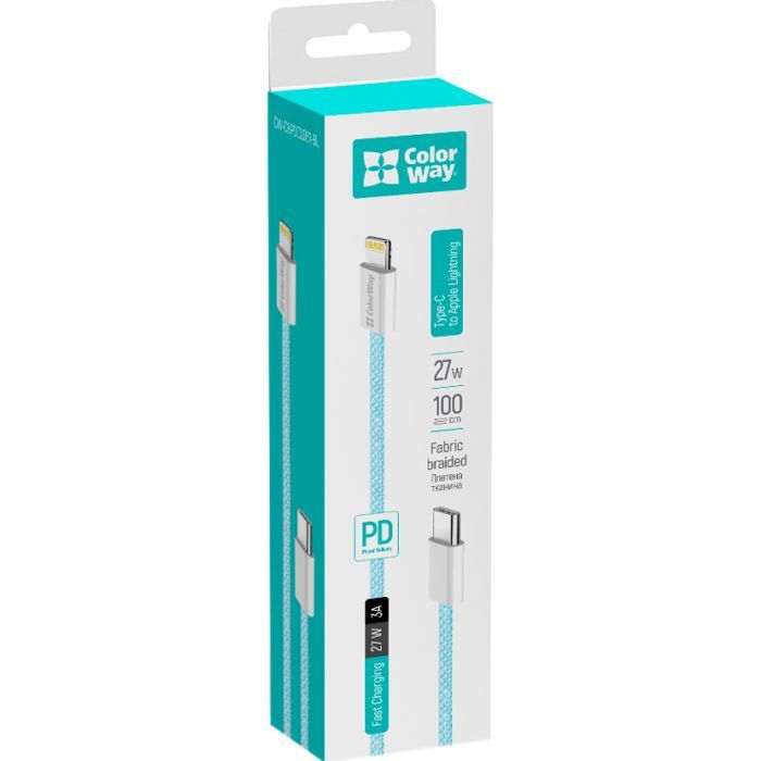 Дата кабель USB-C to Lightning 1.0m 27W pink ColorWay (CW-CBPDCL061-P) зображення 8