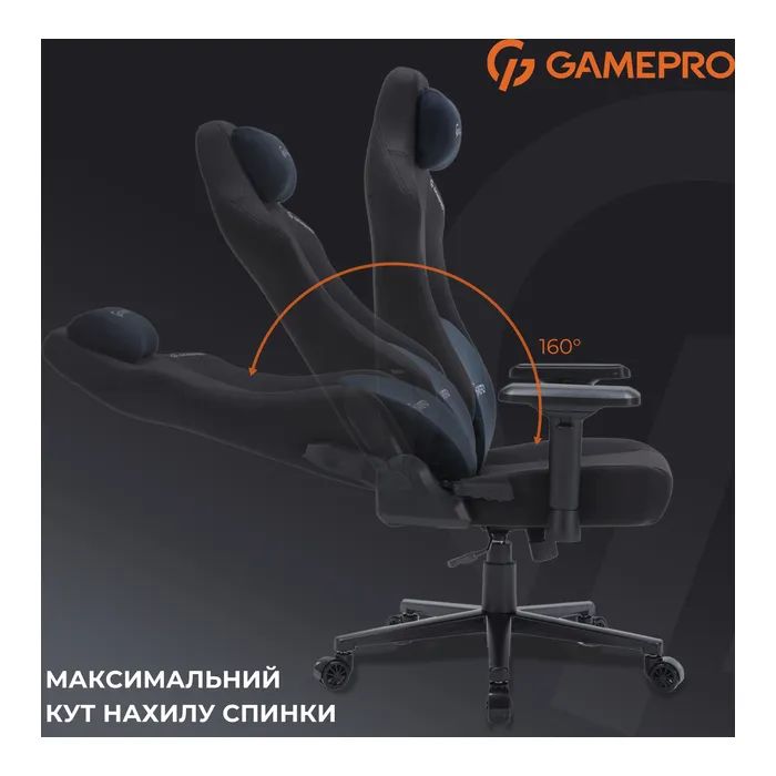 Крісло ігрове GamePro FGC750DB Size L Fabric Dark Blue (FGC750DB) зображення 10