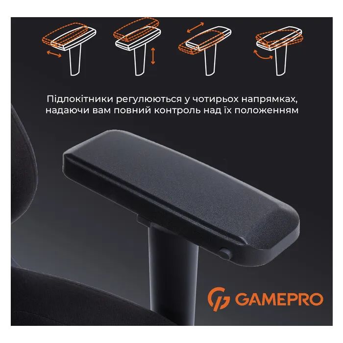 Крісло ігрове GamePro FGC750DB Size L Fabric Dark Blue (FGC750DB) зображення 11
