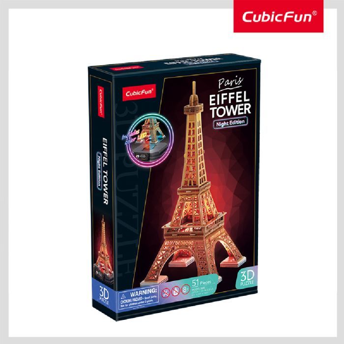 Пазл Cubic Fun Трехмерный пазл Night edition Эйфелева башня с LED-подсветкой (L534h) изображение 6
