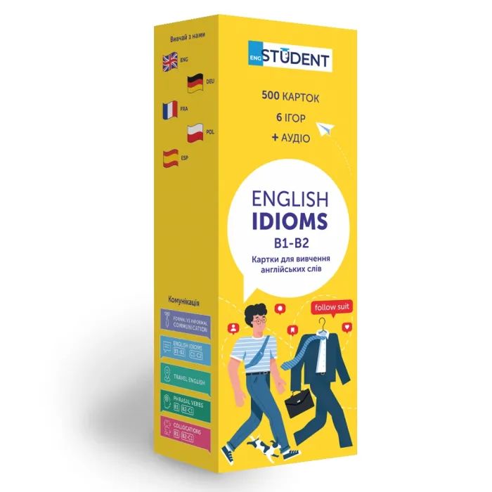 Навчальний набір English Student Картки для вивчення англійської мови Idioms B1-B2 (укр.) (591225996)