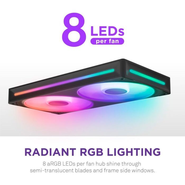 Кулер до корпусу NZXT F240 RGB Core Fan (Single Frame) - Black (RF-U24HF-B1) зображення 12