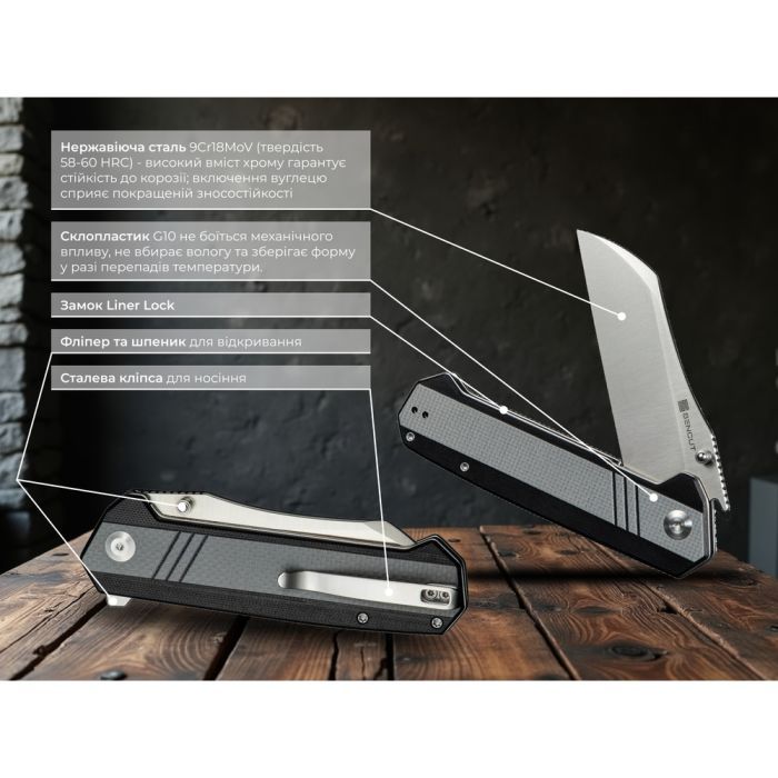 Нож Sencut Draxor Satin G10 Grey (S24035-3) изображение 10