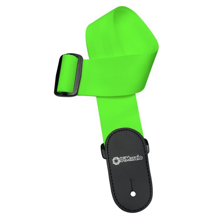Ремень для гитары DiMarzio Nylon With Leather Ends Neon Green (DD3100NGN)