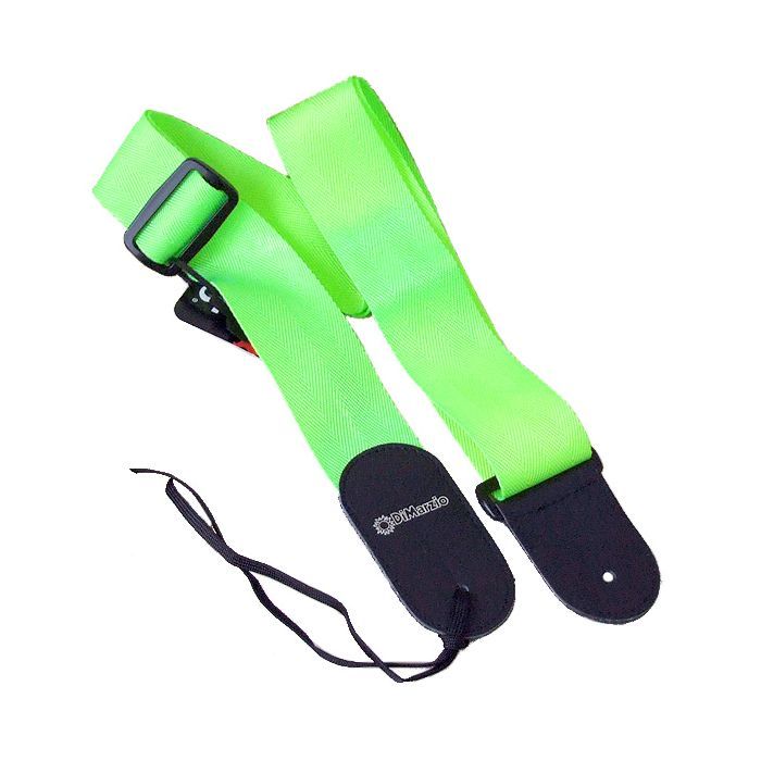 Ремень для гитары DiMarzio Nylon With Leather Ends Neon Green (DD3100NGN) изображение 2