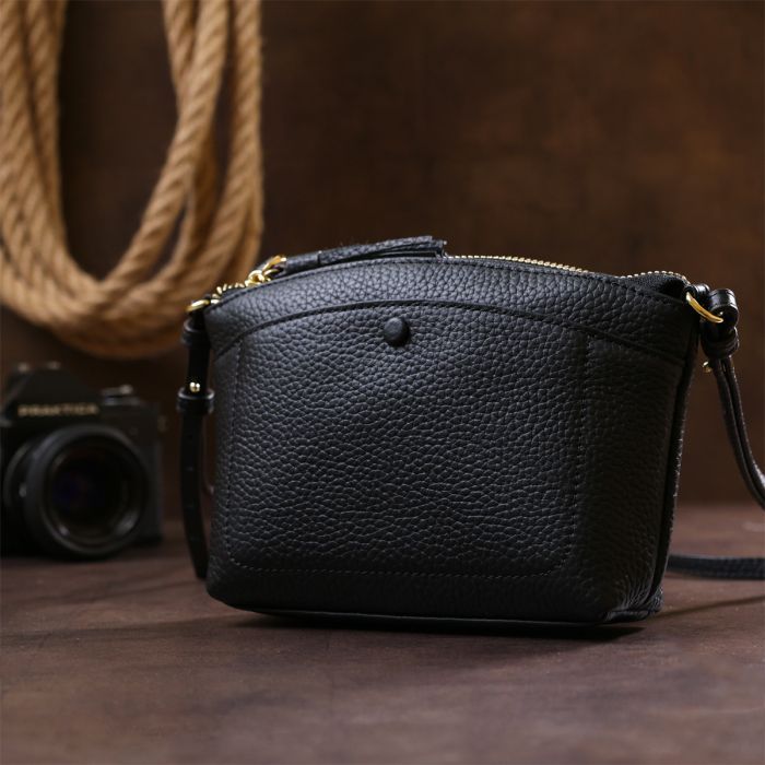 Сумка Vintage Жіноча шкіряна Чорна (20488) зображення 7