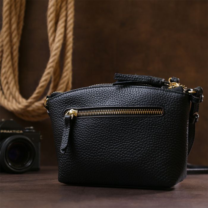 Сумка Vintage Жіноча шкіряна Чорна (20488) зображення 8