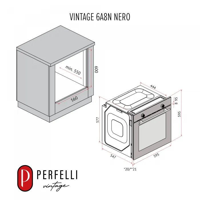 Духовой шкаф Perfelli VINTAGE 6A8N NERO изображение 12