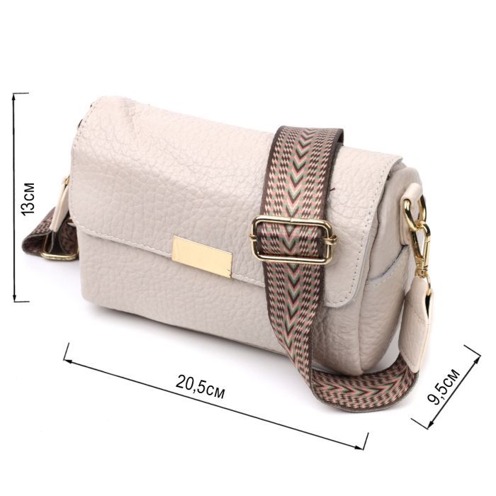 Сумка Vintage Кожаная женская Белая (22404) изображение 3