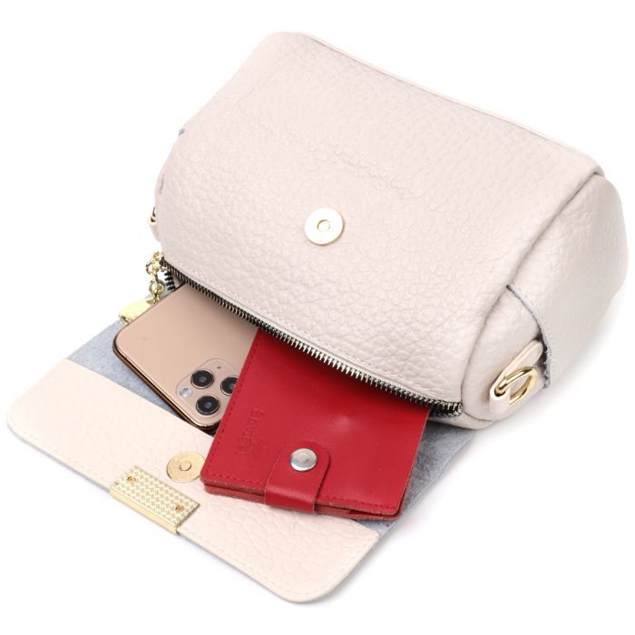 Сумка Vintage Кожаная женская Белая (22404) изображение 8