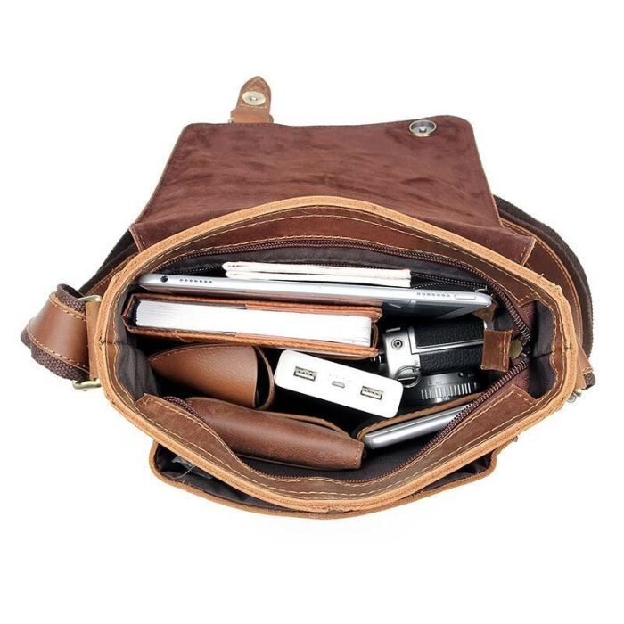Сумка Vintage Шкіряна чоловіча Коричнева (20206) зображення 12