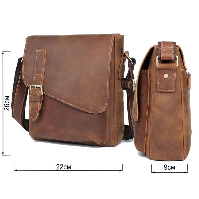 Сумка Vintage Шкіряна чоловіча Коричнева (20206) зображення 3